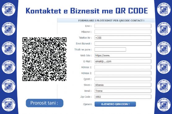  Profil Biznesi -Kontaktet e biznesit me QR CODE me paketën KONTAKT-VIRTUAL për vitin 2023 nga BIZNESI ME QR CODE